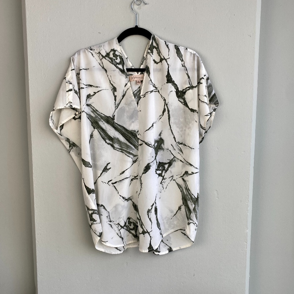 White Philosophy Marble Blouse